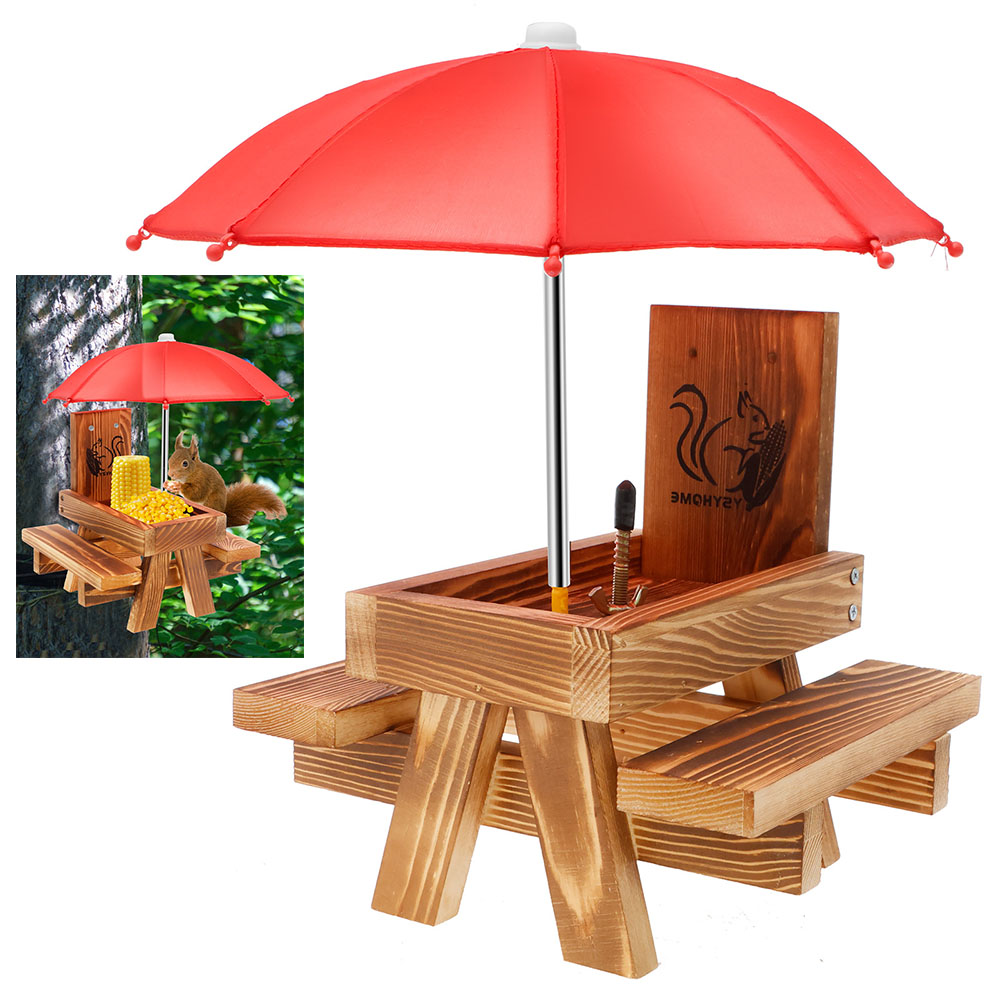 Smart Garden Umbrella - Деревянная кормушка для белки, уличный стол