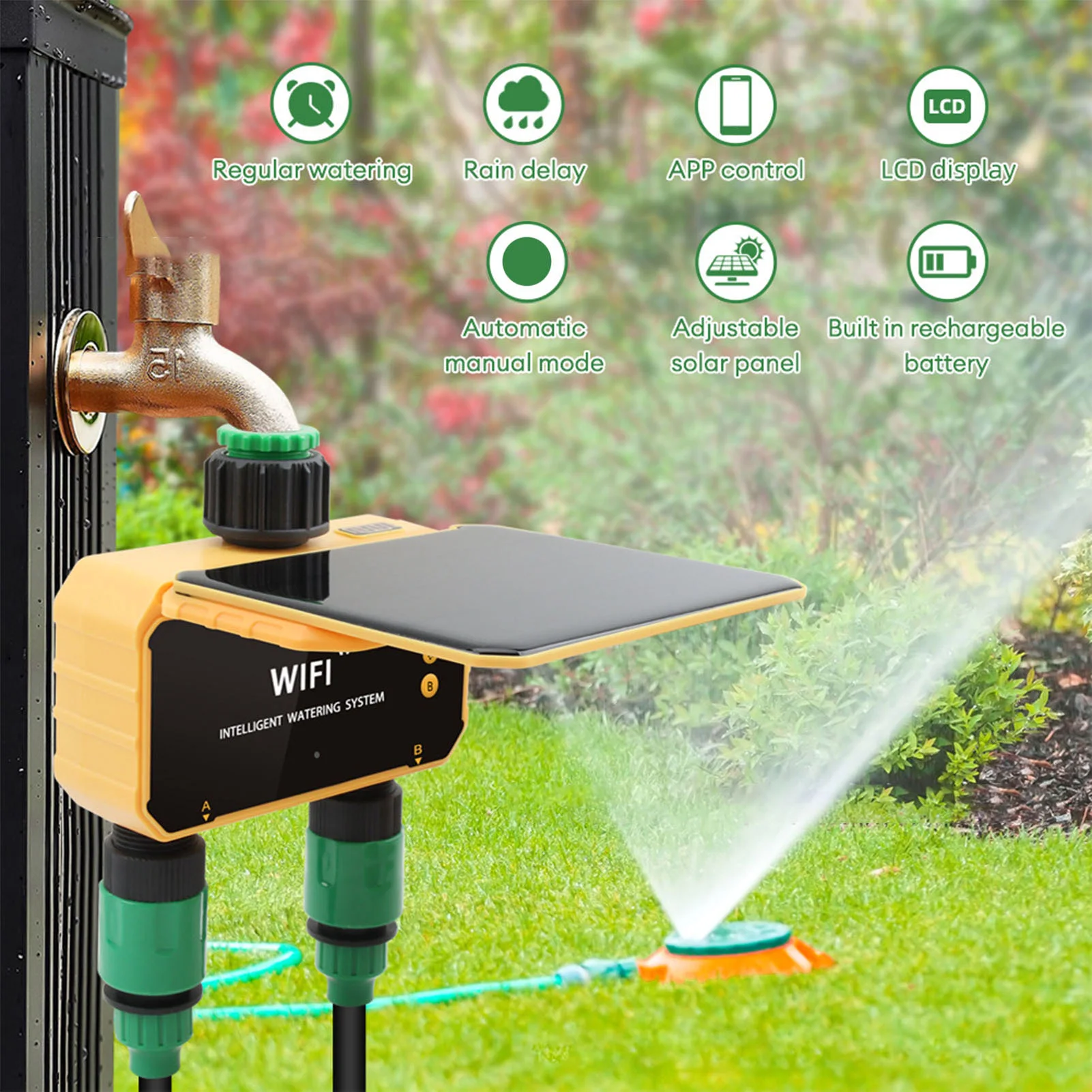 Солнечный Wi-Fi таймер для умн – обзор и цена Wifi Irrigation Timer